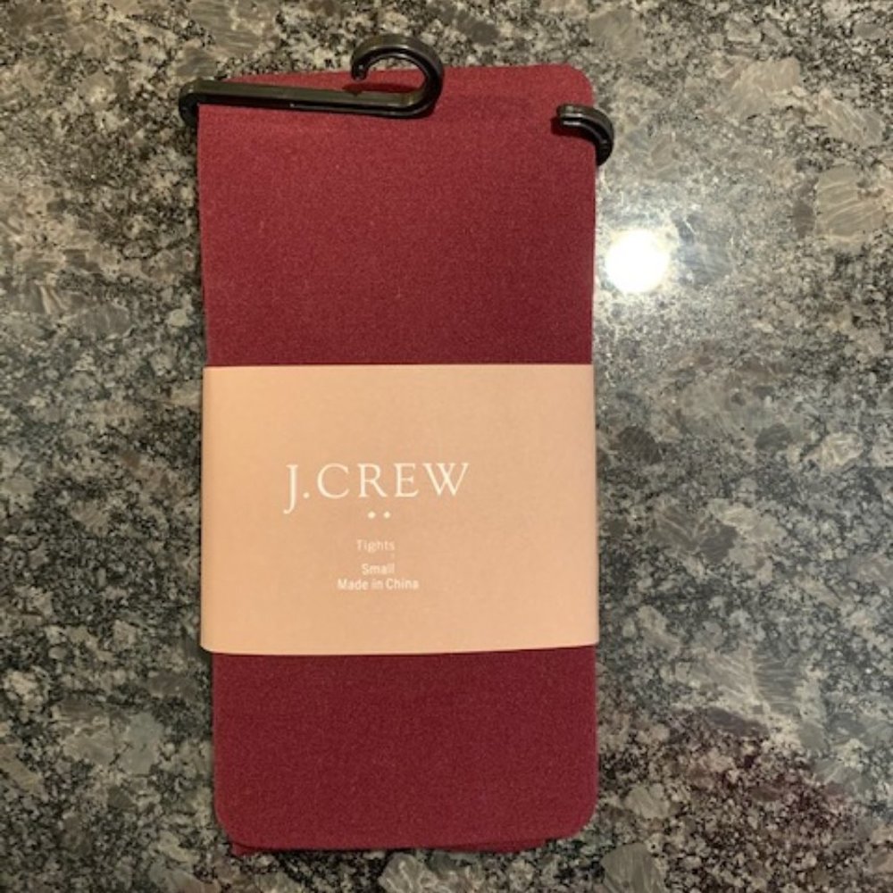 NWT J. Crew Factory burgundy tights SM